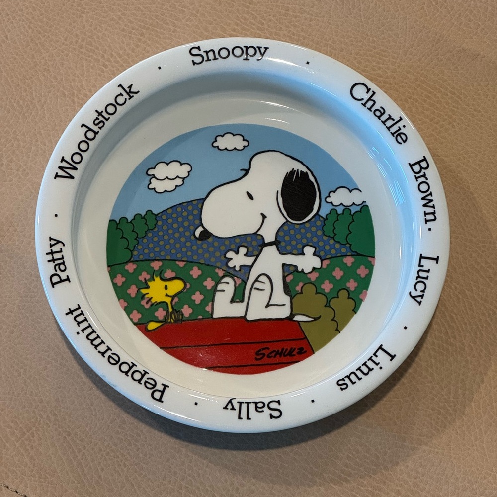 Peanuts Snoopy and Woodstock Ceramic Plate